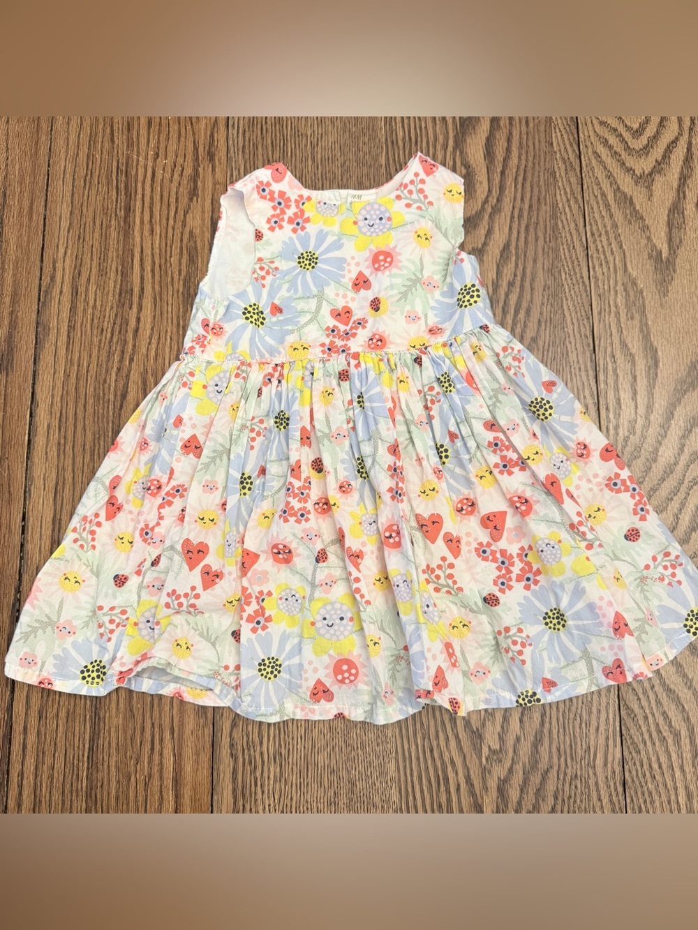 H&M Baby Floral Heart Lined Dress Sz 12-18 mo